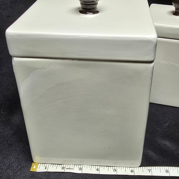 Home Essentials Danbury Collection White Ceramic Square Canister Set - Picture 16 of 16
